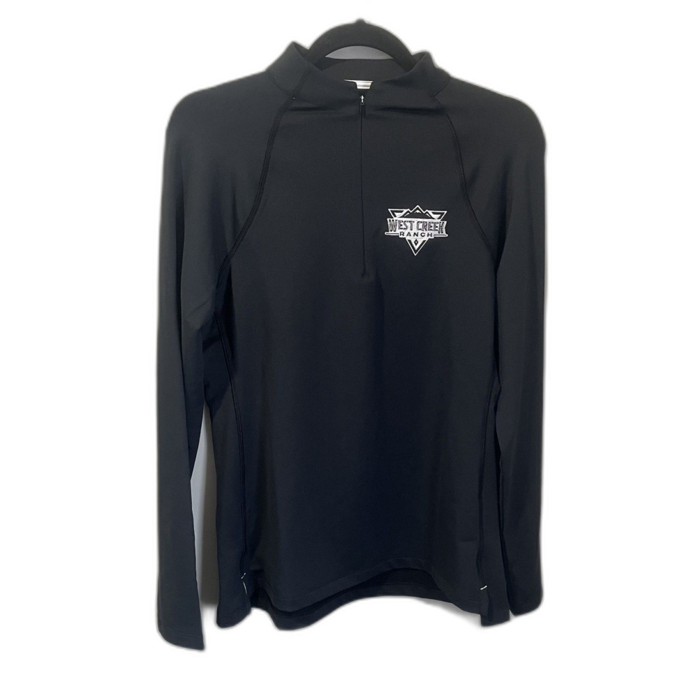 Peter Millar Womens Med Black Perth Layer 1/4 Quarter Zip Golf UPF 50+ - Logo